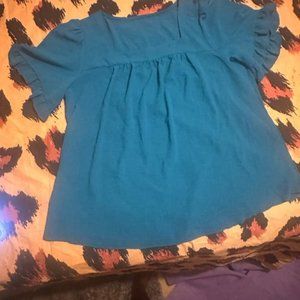 Women’s teal blue blouse shirt top size